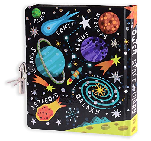 Mollybee Kids Outer Space Lock And Key Diary For Boys And Girls, 208 Lined Pages #TOP1