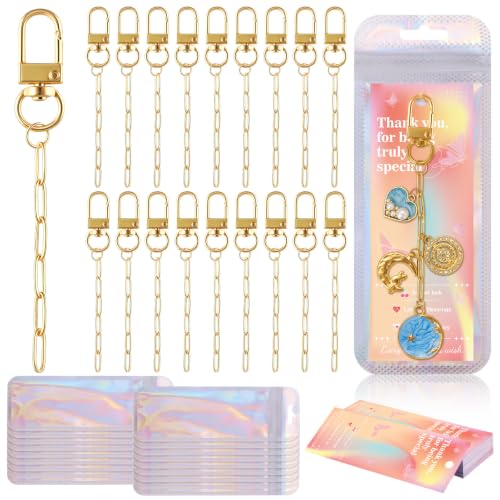 Image of Wurosi 18pcs Paperclip Keychain Making Kit,Key Ring Swivel Snap Hook Chains