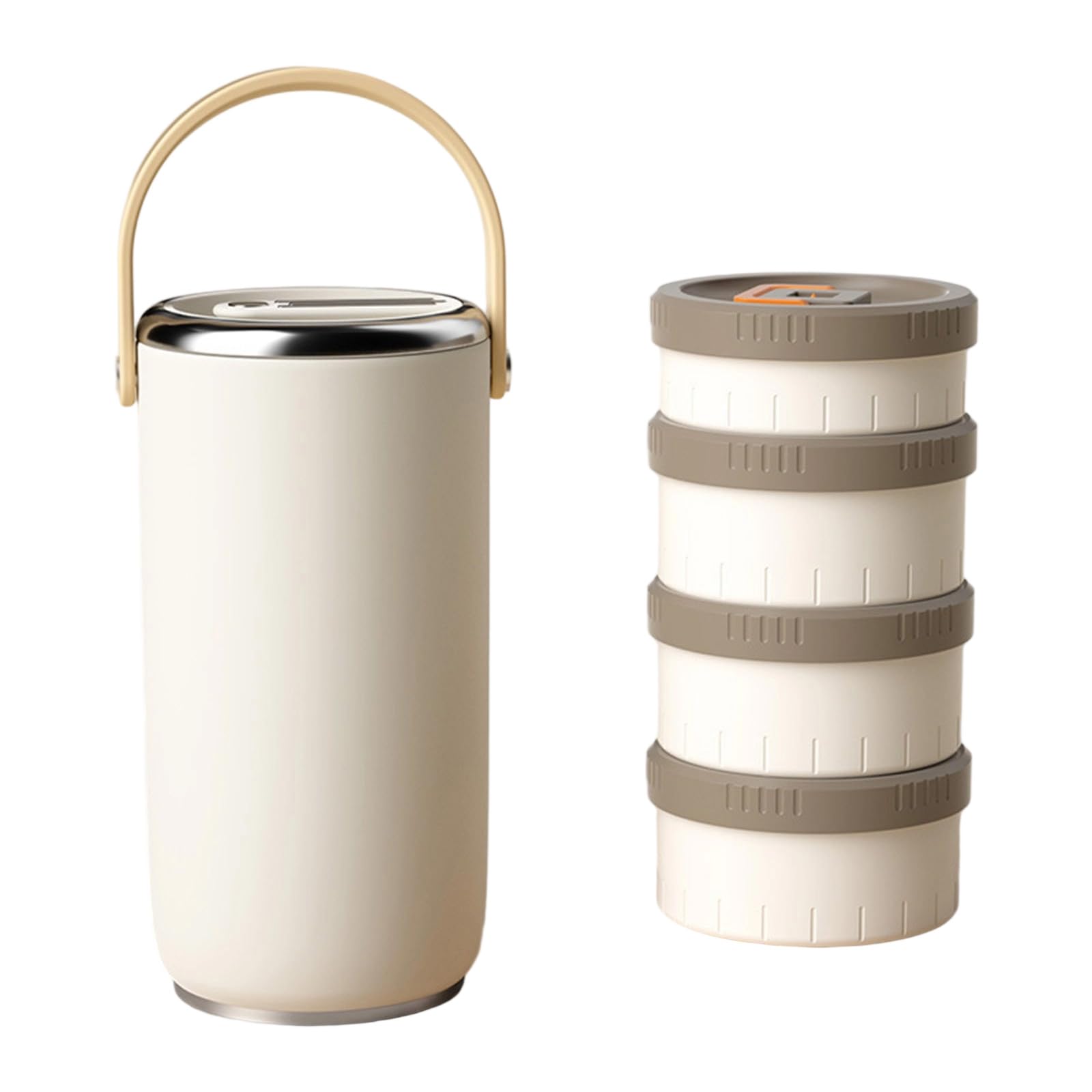 Xjdzineq Insulated Food Carriers Multiple Compartments Nonrust Steel Thermal Jar Vacuum Seal Leak Proof for Travel Camping Insulated Food Jar