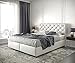 DELIFE Boxspringbett Dream-Great Kunstleder Weiß 160x200 cm mit Matratze und Topper
