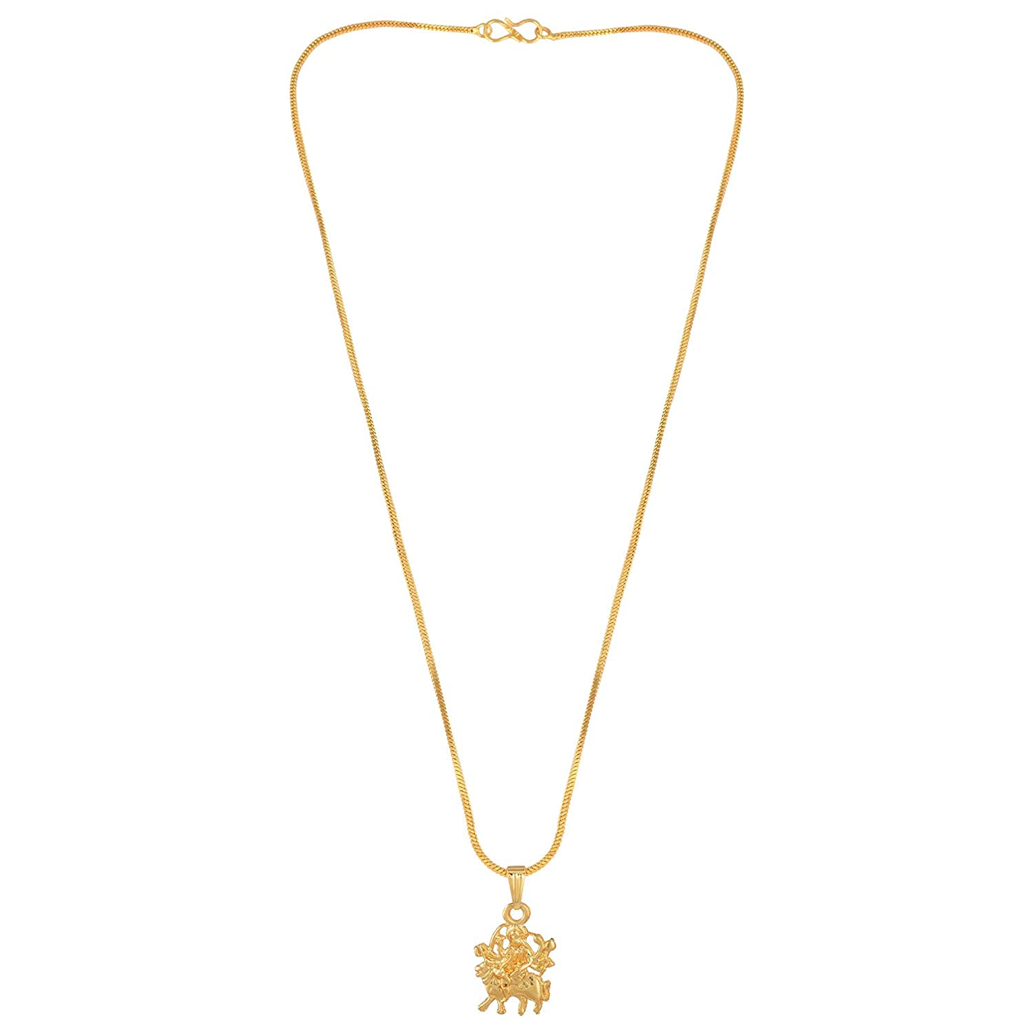 ARNAV Gold Plated Classic Design Godess Maa Durga Sherawali MATA Rani God Religious Chain Pendant Locket Necklace Spiritual Jewellery for Men/Women (B0CB362S9K) Amazon Price History, Amazon Price Tracker