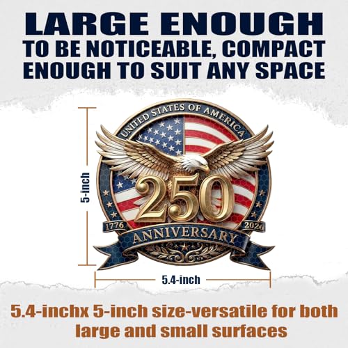 Image of USA 250th Anniversary Commemorative Car Magnet,2pcs American Eagle Magnets,Magnetic Car Decals,Glow in The Dark Holiday Magnet for Fridge,Garage Door Stickers Decors