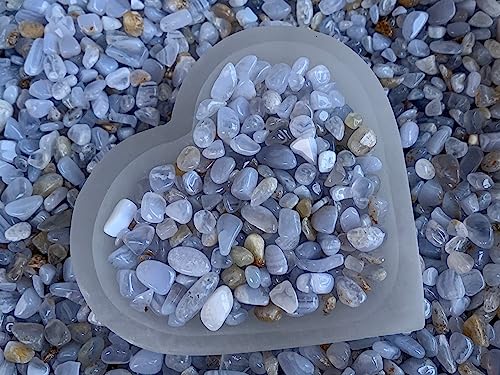 Image of 2 oz Lot Natural Blue Lace Agate Semi Tumbled Gemstone Chips, Crushed Mini Crystals, Undrilled Crystal Chips (Blue Lace Agate)