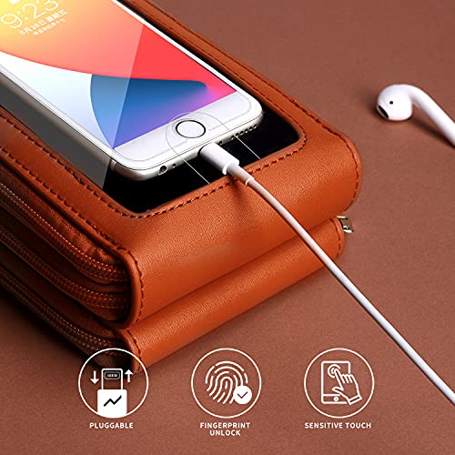 Image of Crossbody Cellphone Purse Women Touch Screen Bag RFID Blocking Wallet Handbag Shoulder Strap