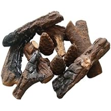 10 Small PCS Ceramic Wood-Like Gas Log Fireplace Imitation Wood Propane Firepit Logs for Gas Ethanol Fireplaces,Stoves, Firepits