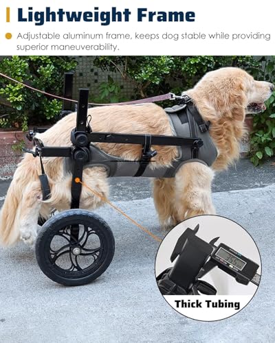 Silla de ruedas ajustable para perros y gatos con soportes para patas traseras 7