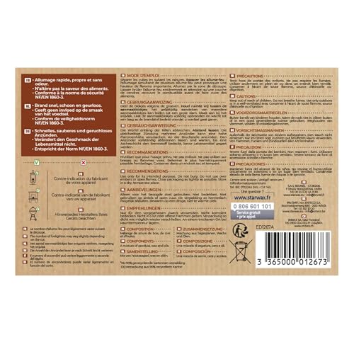 STARWAX - Anzündwürfel - Brenndauer bis 10 min - Saubere und geruchsfreie Schnellzündung - Beeinträchtigen Nicht den Geschmack der Speisen - PEFC - Set à 64 Würfel