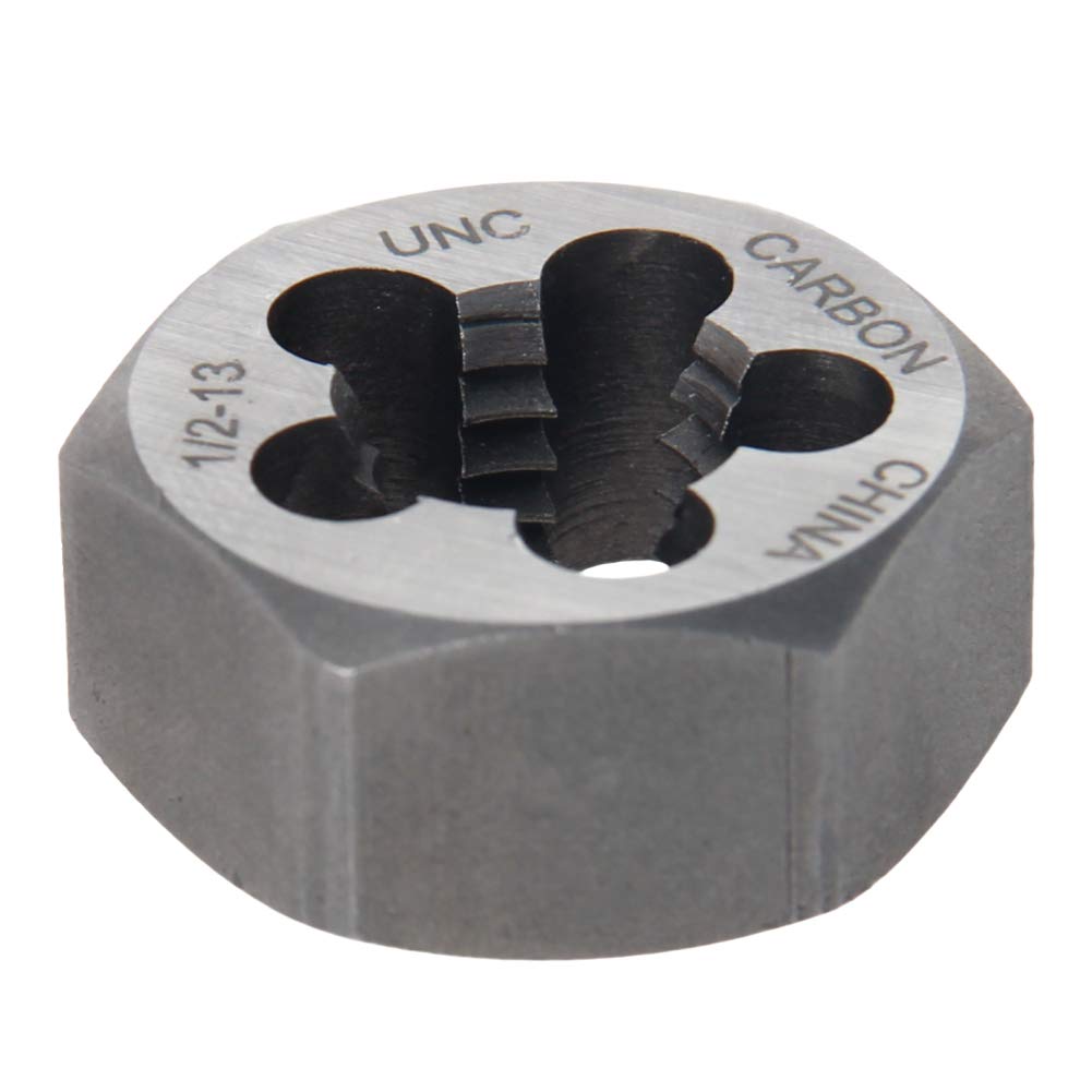Utoolmart Hex Rethreading Die, UNC 1/2-13 Carbon Steel Thread Die, Hex Rethreading Die Machine Thread Die, Hexagon Taper Pipe, 1 Pcs