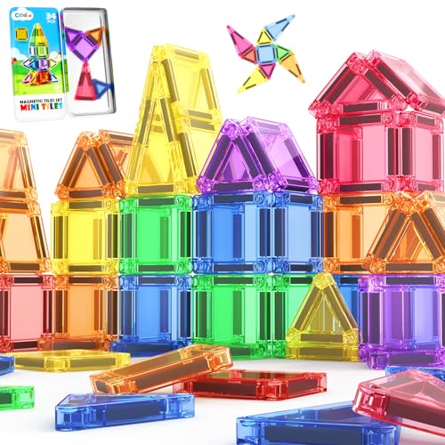 Coodoo Magnetische Bausteine für Kinder,STEM-Magnetblöcke,Sensorisches Spielzeug,Kleinkindspielzeug,Bauspielzeug,Mini-Magnetbausteine ​​für den Unterricht Geschenk Jungen und Mädchen ab 3 Jahren
