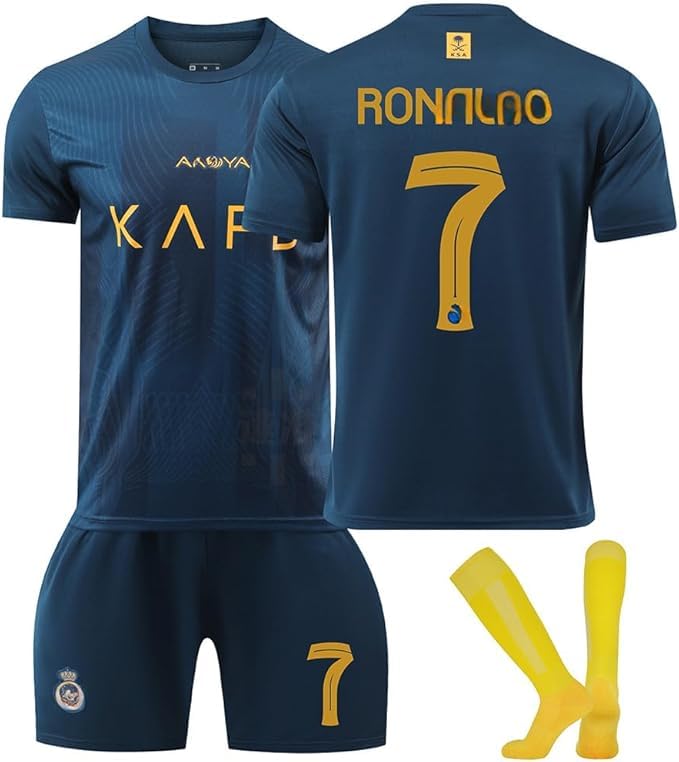 2024/25 New Season Football Jersey for Kids Football Kit,Riyad CR 7 Kids Football Jersey Kit Boys Football Shirts Set, Sportswear Girls Football Training Suits Best Gifts