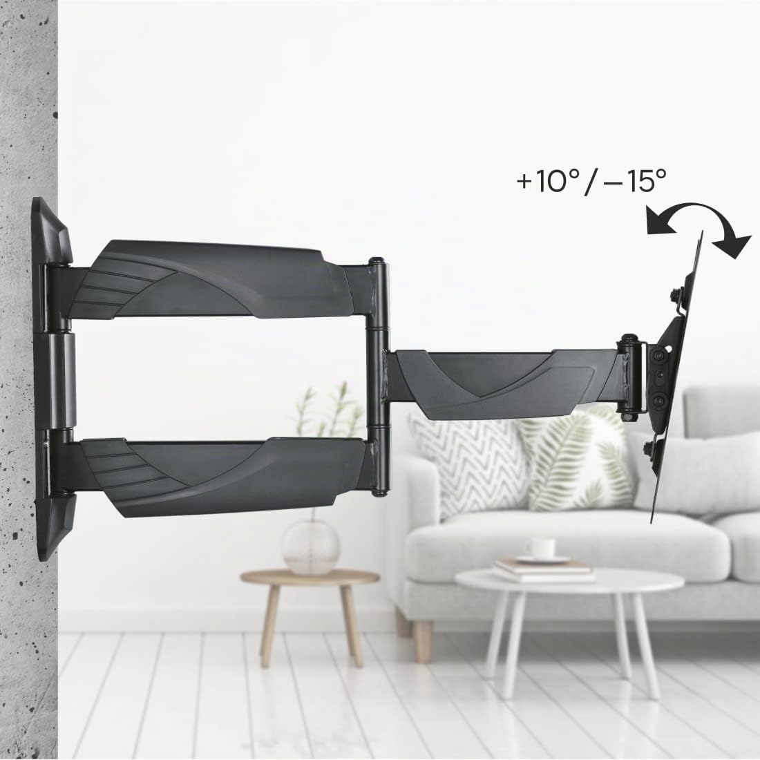 Hama | Soporte de Pared para TV de 19" a 48" (Soporte fullmotion, con 2 Brazos, inclinable +10/-15° y Giratorio 6°, Carga máxima de 35kg, VESA de 75 x 75 hasta 200 x 200, Pantallas de hasta 122cm)