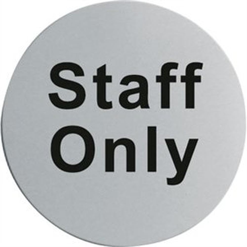 Vogue Silver Stainless Steel Door Sign - Staff Only