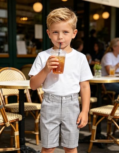 Image of Boy Shorts Kids Stretch School Uniform Clothes Flat Front Dress Casual Shorts with Pockets for Summer
