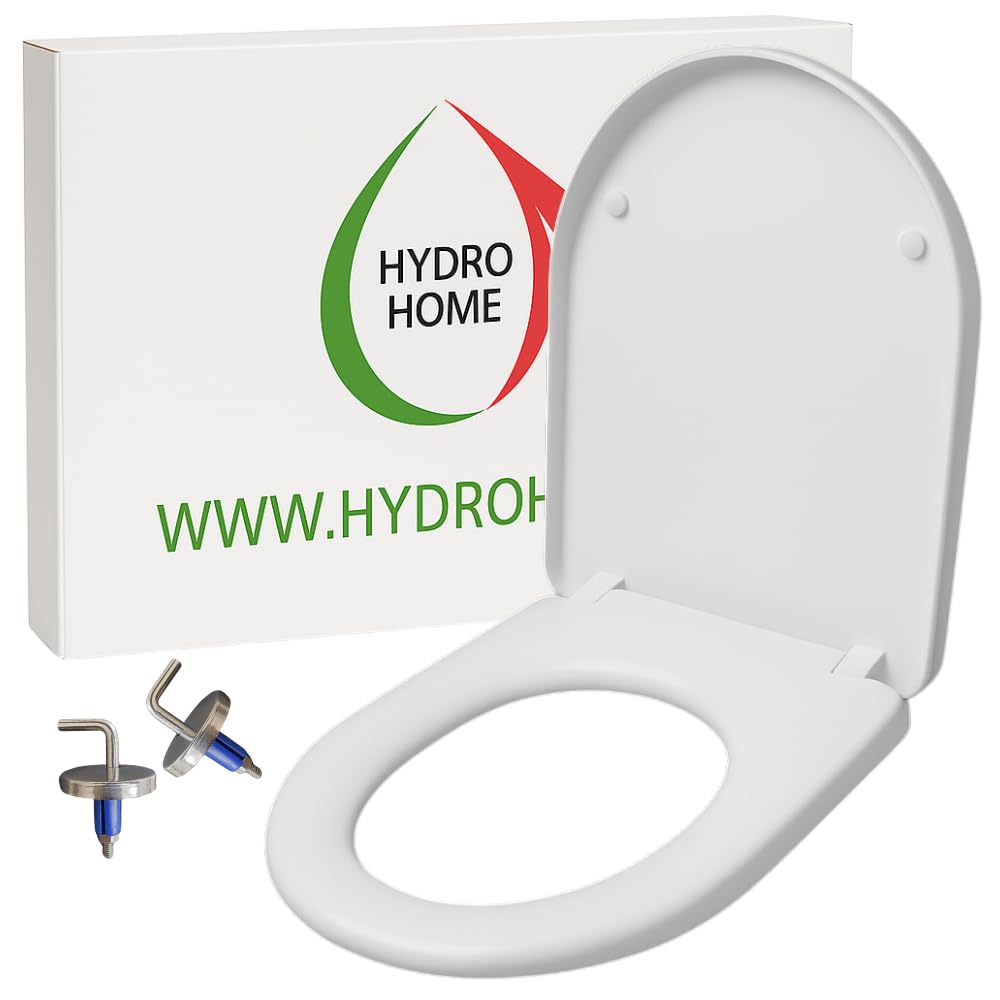 HYDRO HOME Copriwater Compatibile con Cover Althea, Plastica Termoindurente avvolgente Cerniere Regolabili fissaggio dall'alto, Bianco MADE IN ITALY (CHIUSURA CLASSICA)