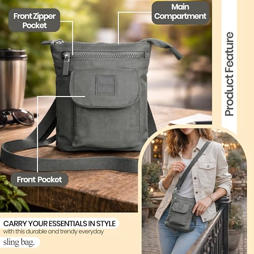 Image of Storite Women's Mini Crossbody Sling Bag Nylon | Lightweight Small Shoulder Bag for Daily Essentials, Travel & Casual Outings | Women's Handbags & Bags