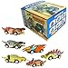 IWILCS Juego de Juguetes de Dinosaurio para Coche, 6 Piezas Coche de Juguete de Dinosaurios, Incluir T-Rex, Triceratops, Pterosauria, Rapaces, Anquilosaurio,Estegosaurio para Niños