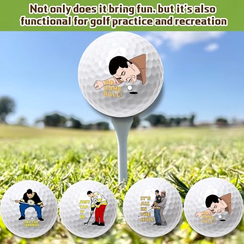 Artsotroly 4 Stück lustige Golfbälle zum Geburtstag, originelles Geschenk für Vater, Kollegen, Golfer und Golfbegeisterte - Weiß