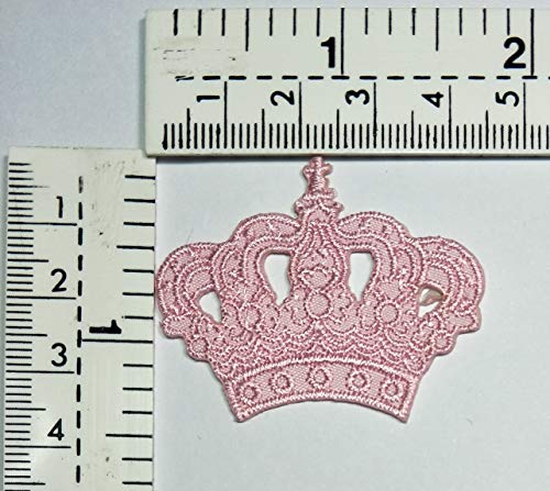 Set 3 Pcs Mini Small Pink Crown Princess Queen Cartoon Kids Applique Embroidered Patch Craft Embroidery Iron On Sewing Logo Clothing Jacket Polo T- Shirt Hat Backpacks #TOP1
