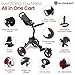 Alphard Electric Golf Cart with Remote - Cybercart Electric Golf Caddy, Motorized Golf Caddy w Accessories - Cup Holder, Umbrella Holder, Anti-tip Wheels, Phone Holder, Magnetic pad - Compact Folding