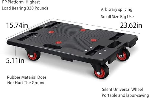 Uholan Set Of Two Platform Hand Truck Splicing Cart Moving Handling Carfor Easy Storage 360° Swivel Wheels Pulling Goods Mute Portable Load Bearing 660Lb #TOP2