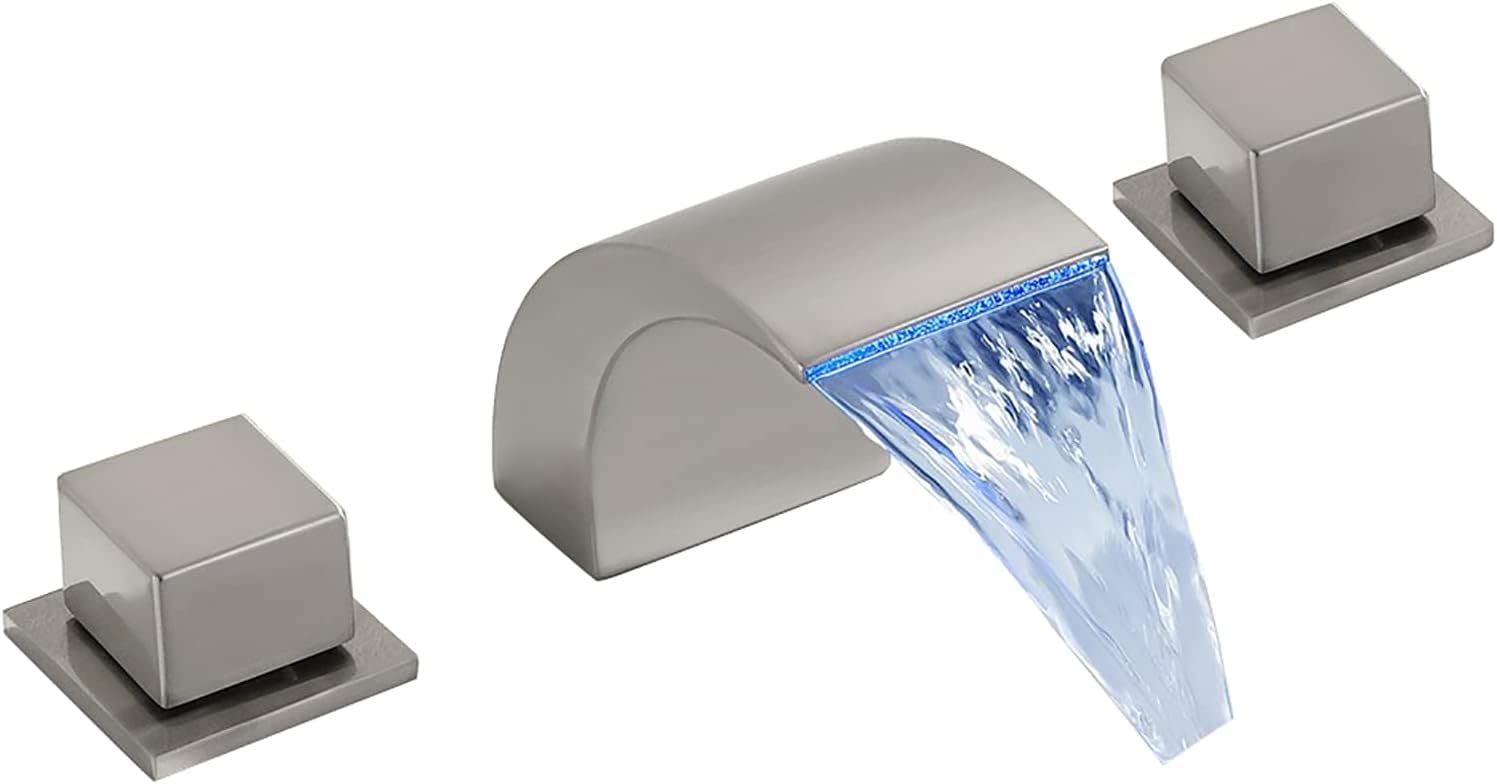Mitigeur de lavabo en laiton massif et nickel brossé