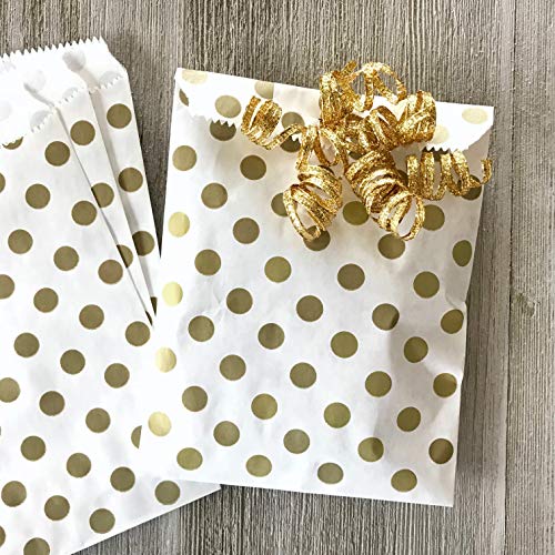 Outside the Box Papers Gold and White Chevron Treat Sacks 5.5 x 7.5 48 Pack Gold, White