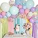 Pastel Balloon Garland Kit - Macaron Balloon Arch Kit for Parties - Small and Large Balloons Gold Confetti Mint Pink Balloons - Balloon Column
