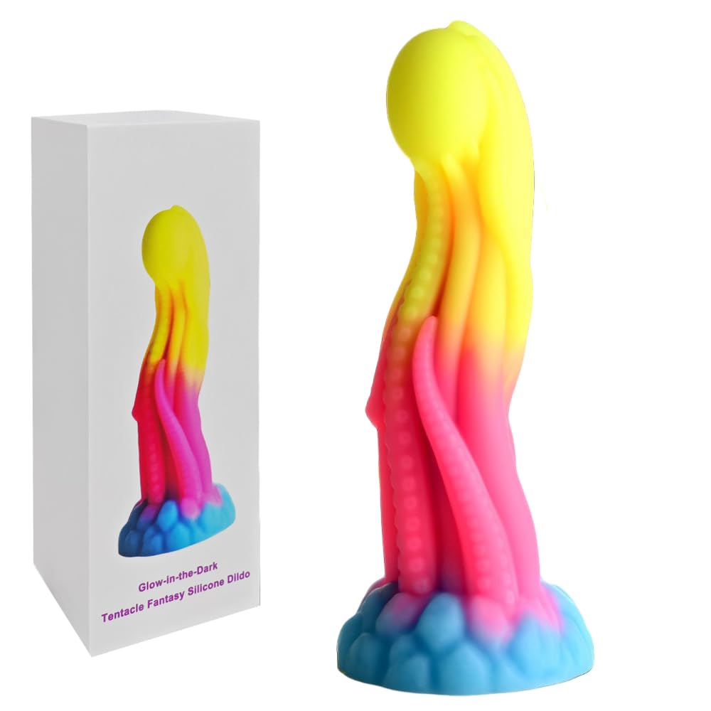 BeHorny Dildo Sex Toy, Liquid Silicone Alien/Octopus Tentacle/Dragon Dildo with Suction Cup