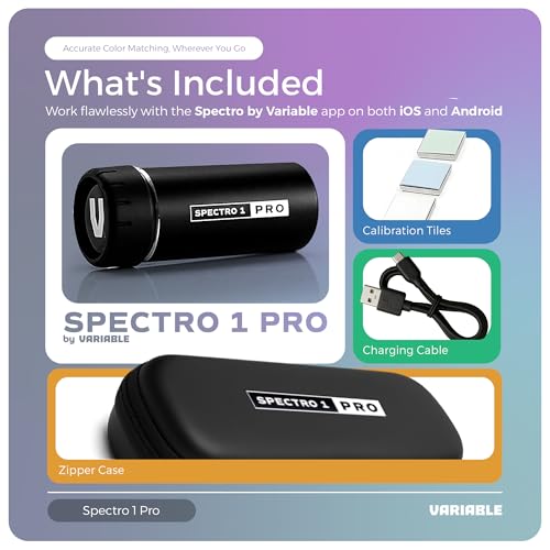 Image of Spectro 1 Pro Spectrophotometer Paint Color Matching Tool with Charging Cable & Carrying Pouch, Portable Color Reader, Colorimeter Spectrometer Color Sensor, Paint Scanner & Color Meter for Designers
