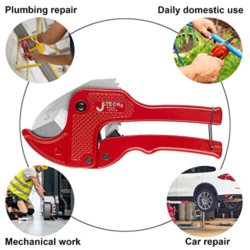 Jetech Hose And Pipe Cutter For Pvc, Ppr, Pex, Pe Pipes And Tubes,Ratcheting Pvc Pipe Cutter 1-5/8 Inch One-Hand Fast Pipe Cutting Tool With Stainless Steel Blade,Diameter Up To 35Mm #TOP5