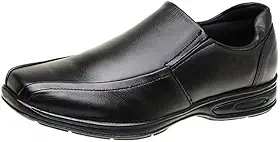 Sapato Confort Social Masculino Couro Ortopédico Preto 5030
