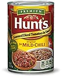 Hunt's, Seasoned Diced Tomatoes in Sauce, for Chili, 15oz Can (Pack of 6) (Original for Mild Chili)