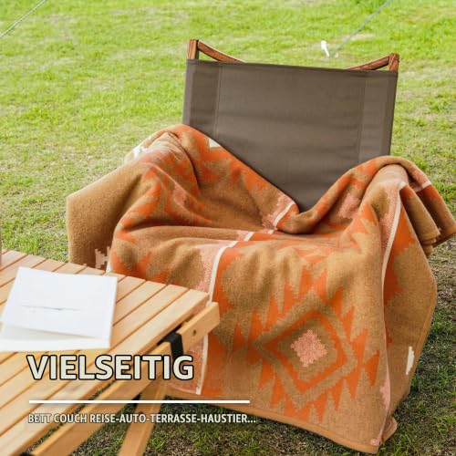 ACUSHLA Campingdecke aus Merinowolle, warm, dick, waschbar, großer Überwurf, ideal für Outdoor-Camping, alle Jahreszeiten… – Ansicht 5