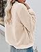 MIROL Women's Fall Fleece Bomber Jacket Winter Fuzzy Faux Sherpa Casual Long Sleeve Zip Up Loose Fit Trendy Coat, Beige, M