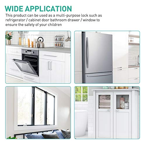 image for Cabinet Locks, Baby Safety Cabinet Latches, Adoric Life 8 Pack with St