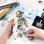 Space Astronaut Building Block for Boy 12+, Astronaut Building Block Set Flexible Space Explorer Toy with Display Stand, Cool Spaceman Building Set for Adults, 966Pcs