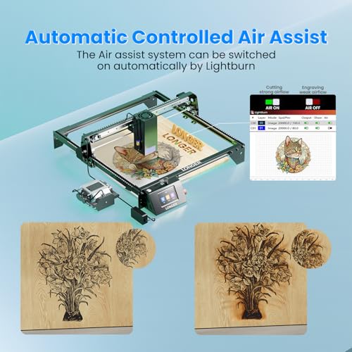 Image of Longer RAY5 Laser Engraver Bundle,40W Output Power,DIY Desktop Laser Cutter with Safety Protection, Air Assist & 3 in 1 Roller Extension,24000mm /min High-Speed,385 * 385 mm