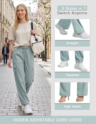 Image of Women's Cargo Pants 28 inch /30 inch Lightweight Quick Dry Casual Travel Pant Streetwear for Work Hiking Outdoor with 8 Pockets