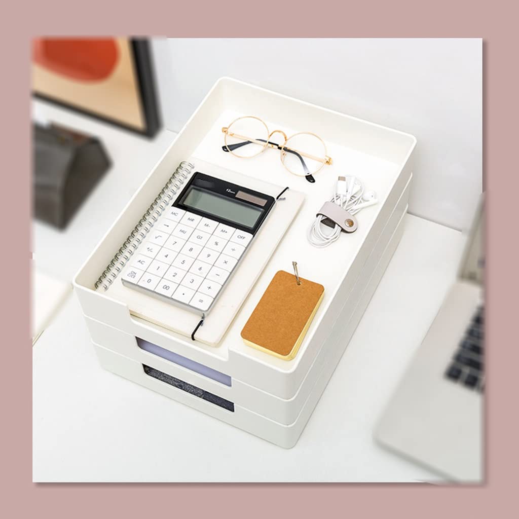 AVFORA Support de stockage de fichiers Organisateur de bureau Étudiant Papeterie Bureau Bureau Boîte de classification de fichiers Boîte de rangement de bureau empilable Porte-fichiers blanc