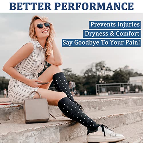 Image of FEYHAY Copper Compression Socks (3 Pairs) 15-20 mmHg Circulation is Best Athletic & Daily for Men & Women, Running, Climbing