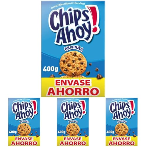 Chips Ahoy! Original Galletas Cookies Americanas con Pepitas de Chocolate Pack Ahorro 400g (Paquete de 4)