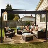Soontrans Pergola mit Verstellbarem Schiebedach 3 x 4 m, Deine Terrassenüberdachung Freistehend...