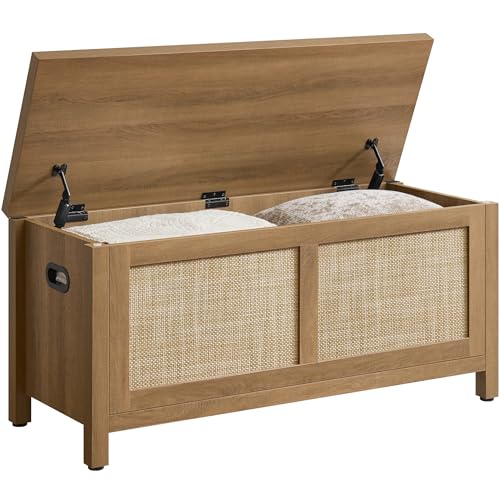 SICOTAS Rattan Storage Chest with Flip Top