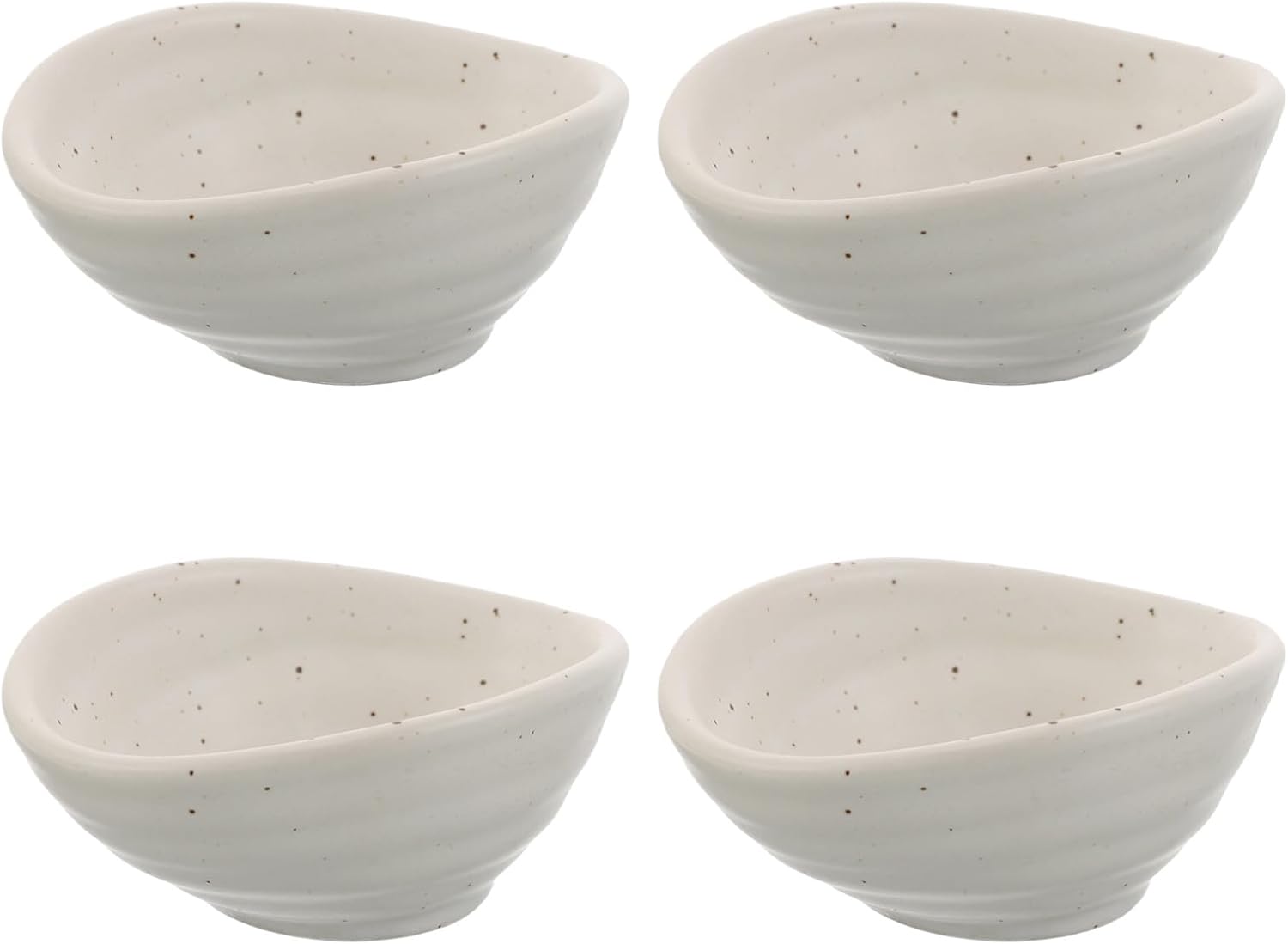 Cabilock 4pcs Soy Sauce Dish: Japanese Style Ceramic Dipping Sauce Dish for Ketchup Vinegar BBQ Seasoning - Mini Condiment Bowl Tableware for Home Dining and Party Use