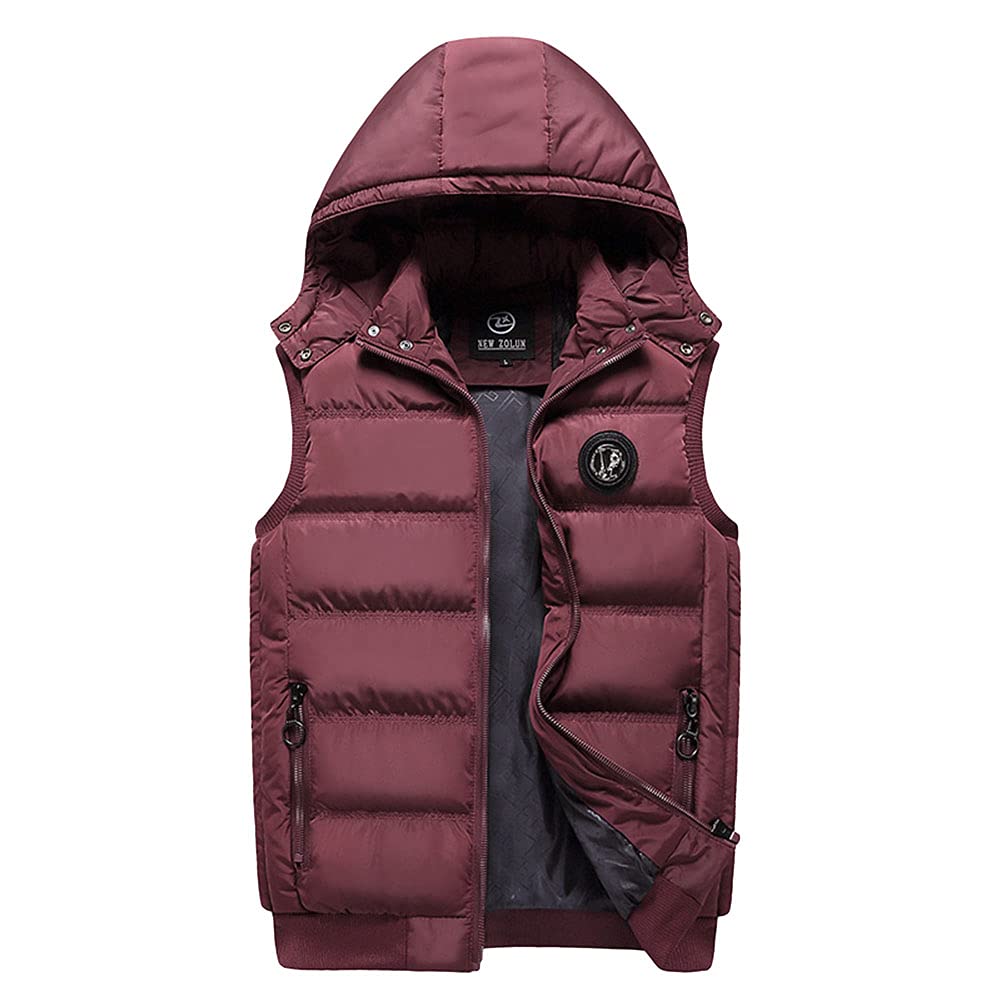 DAIHAN Hombres Otoño e Invierno Chaleco Acolchado Chaleco Sin Mangas Abrigos con Capucha Pluma Acolchado Chalecos Exteriores Gilet Cálido Chaqueta Abrigo de Plumas Parka