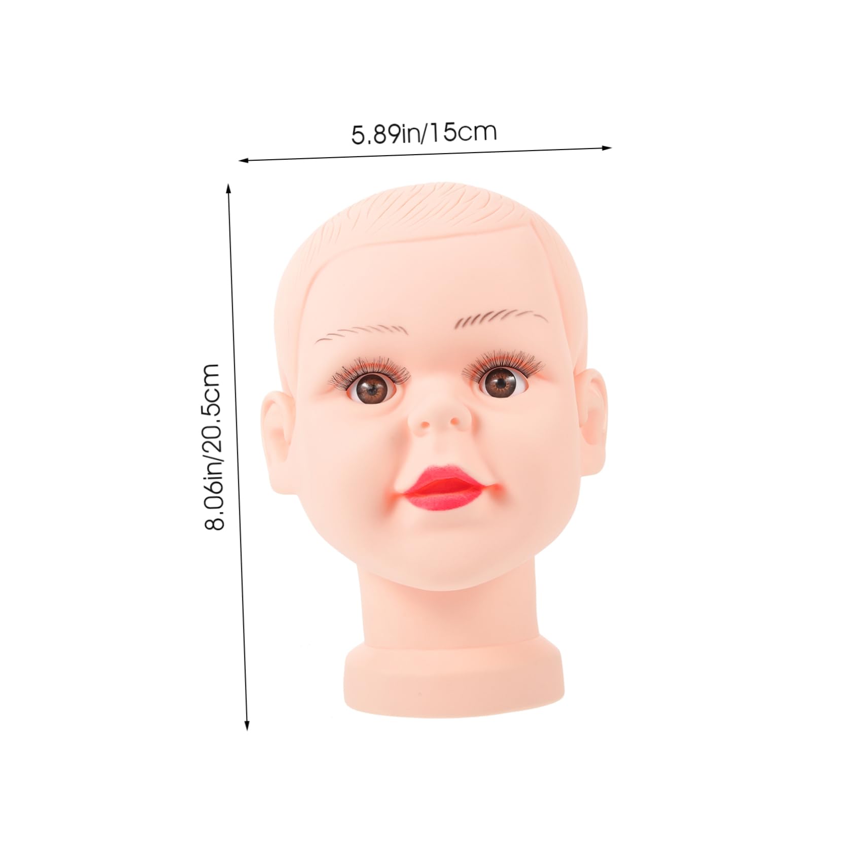 SUPVOX Bald Model Mannequin Head Stand for Hat Scarf Wig Glasses Display PVC Display Holder for Kids