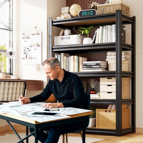 Image of 4 Pack 3 Tier Garage Shelving,Garage Storage Shelves,Adjustable Heavy Duty Metal Shelving Units and Storage Large Rack,Utility Steel Shelf For Shop Warehouse Pantry Basement Organizers 35 inchHx33 inchWx16 inchD