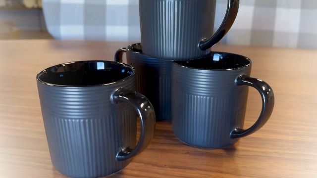 Amazon.com: Set of 4 Luca Mug 18.5 fl oz, Matte/Gloss Black : Home