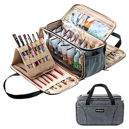 Acrylic Paint Storage, Paint Organizer and Storage, Art Supply Organizer, Art Tote Bags, Craft Paint Storage, Paint Brush Holder, Paint Tube Storage for Apple Barrel Acrylic Painting, Palette Board