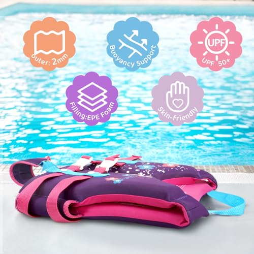 Zeraty Toddler Swim Vest Neoprene Kids Float Jacket Swimming Aid for Children with Adjustable Safety Strap Age 1-9+ Years/22-88Lbs